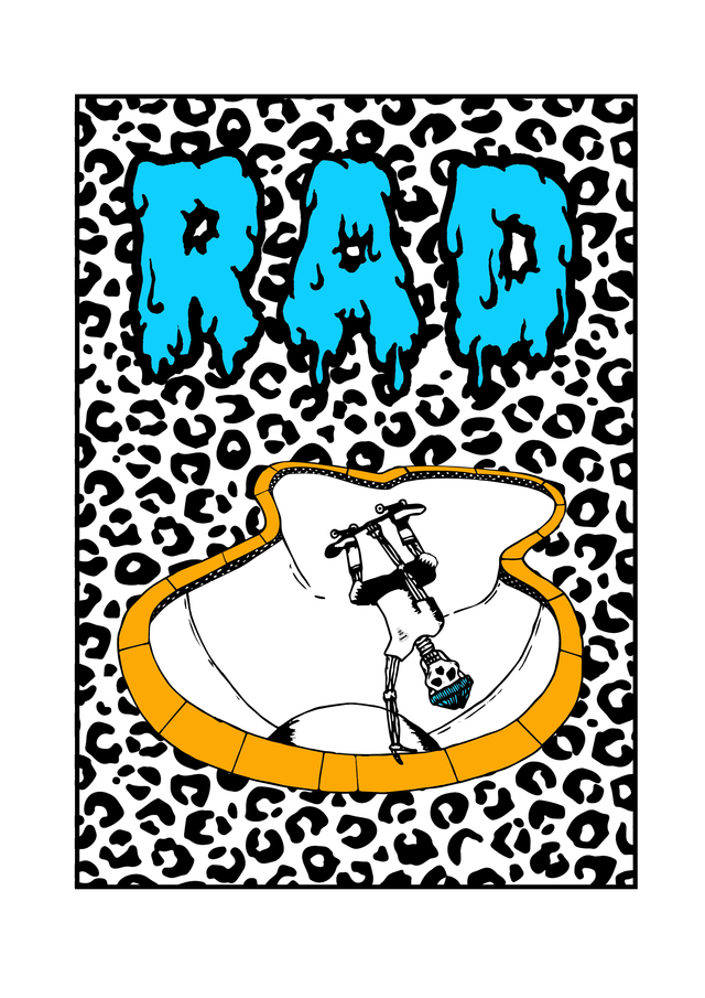 Rad Leopard Tee - Black/Blue